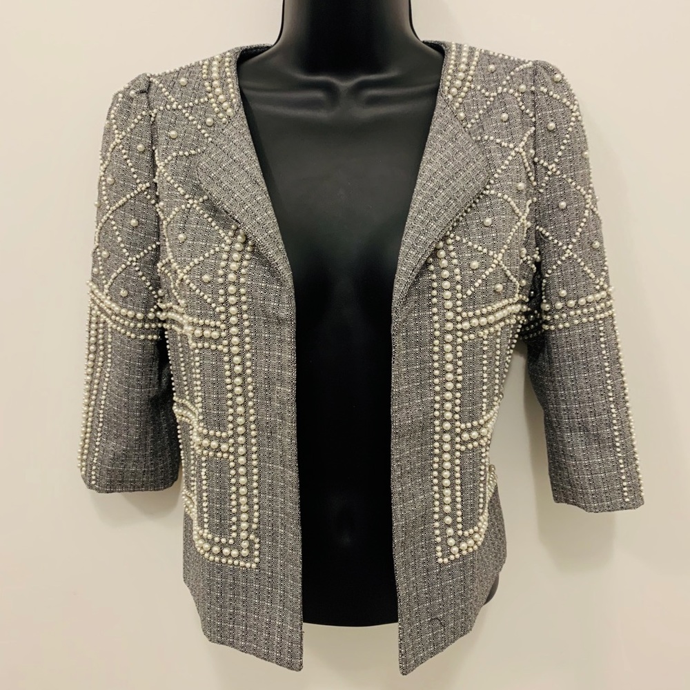 Gorgeous handcrafted pearl grey blazer